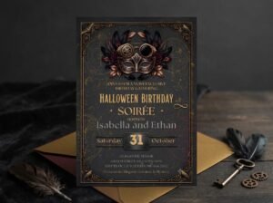Halloween Birthday Invitation - Editable Gothic Party Invite