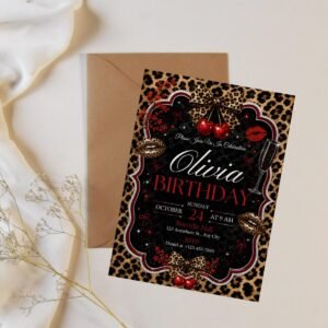 Cheetah Print Invitation - Editable Birthday Invite
