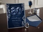 80th Birthday Invitation - Editable Canva Template Download
