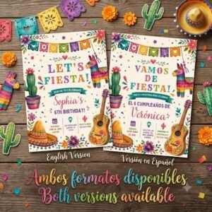 Fiesta Birthday Invitation - Editable Mexican Party Invite