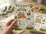 First Birthday Invitation - Editable Silly Goose Template