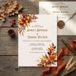 Fall Wedding Invitation Template Editable Canva Download