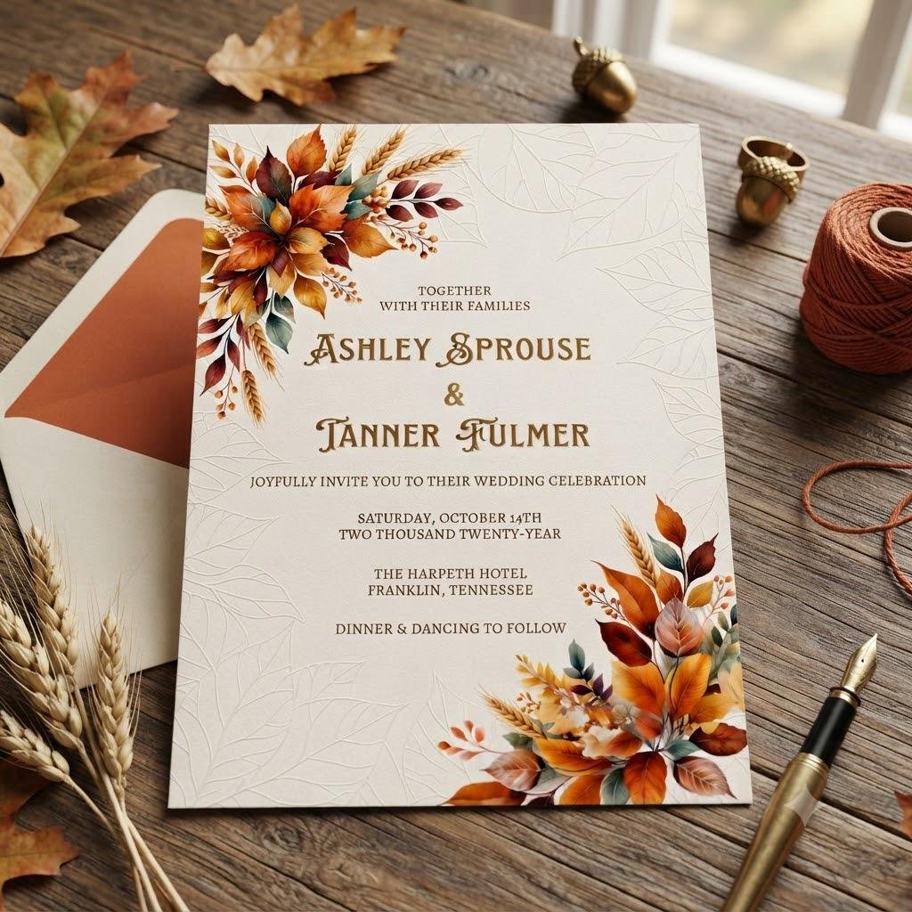 Fall Wedding Invitation Template Editable Canva Download - Image 3