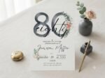 80th Birthday Invitation Template - Editable Floral Card