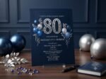 80th Birthday Invitation - Editable Digital Download Template