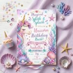 Unicorn Party Invitation - Editable Canva Template Download