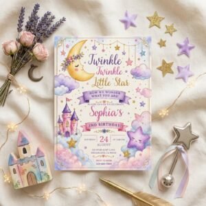 Twinkle Twinkle Invitation - Editable Birthday & Baby Shower