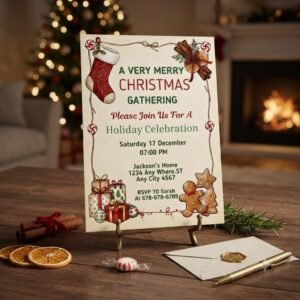 Christmas Invitation Template - Editable Holiday Invite