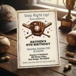 Baseball Birthday Invitation - Editable Canva Template