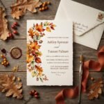 Fall Wedding Invitation Template - Editable Canva Download