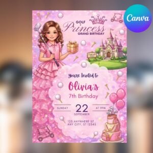 Golf Birthday Invitation - Editable Top Golf Party Invite