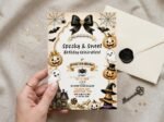 Halloween Birthday Invitation - Editable Canva Template