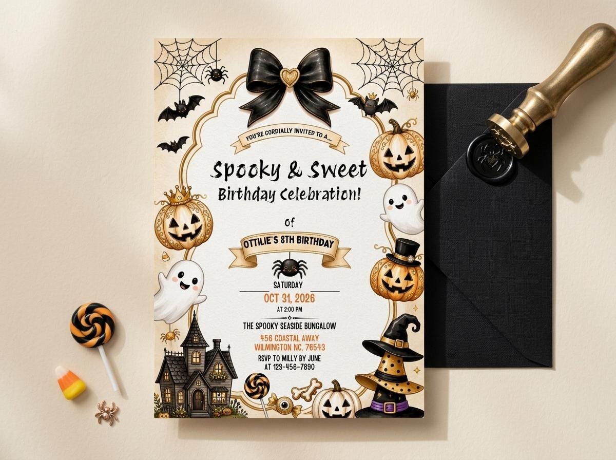 Halloween Birthday Invitation - Editable Canva Template - Image 5