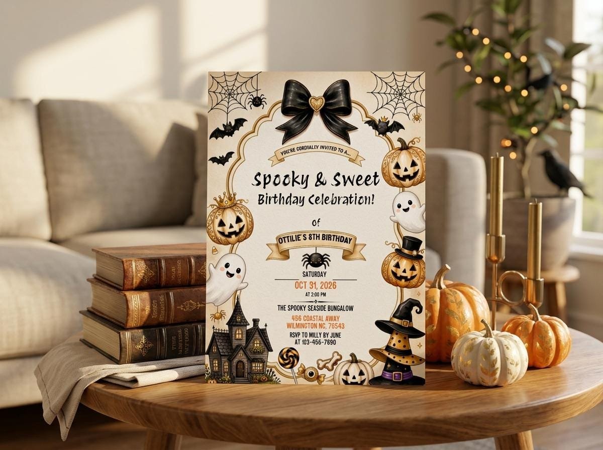 Halloween Birthday Invitation - Editable Canva Template - Image 6