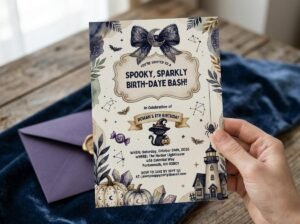 Halloween Birthday Invitation - Editable Canva Template