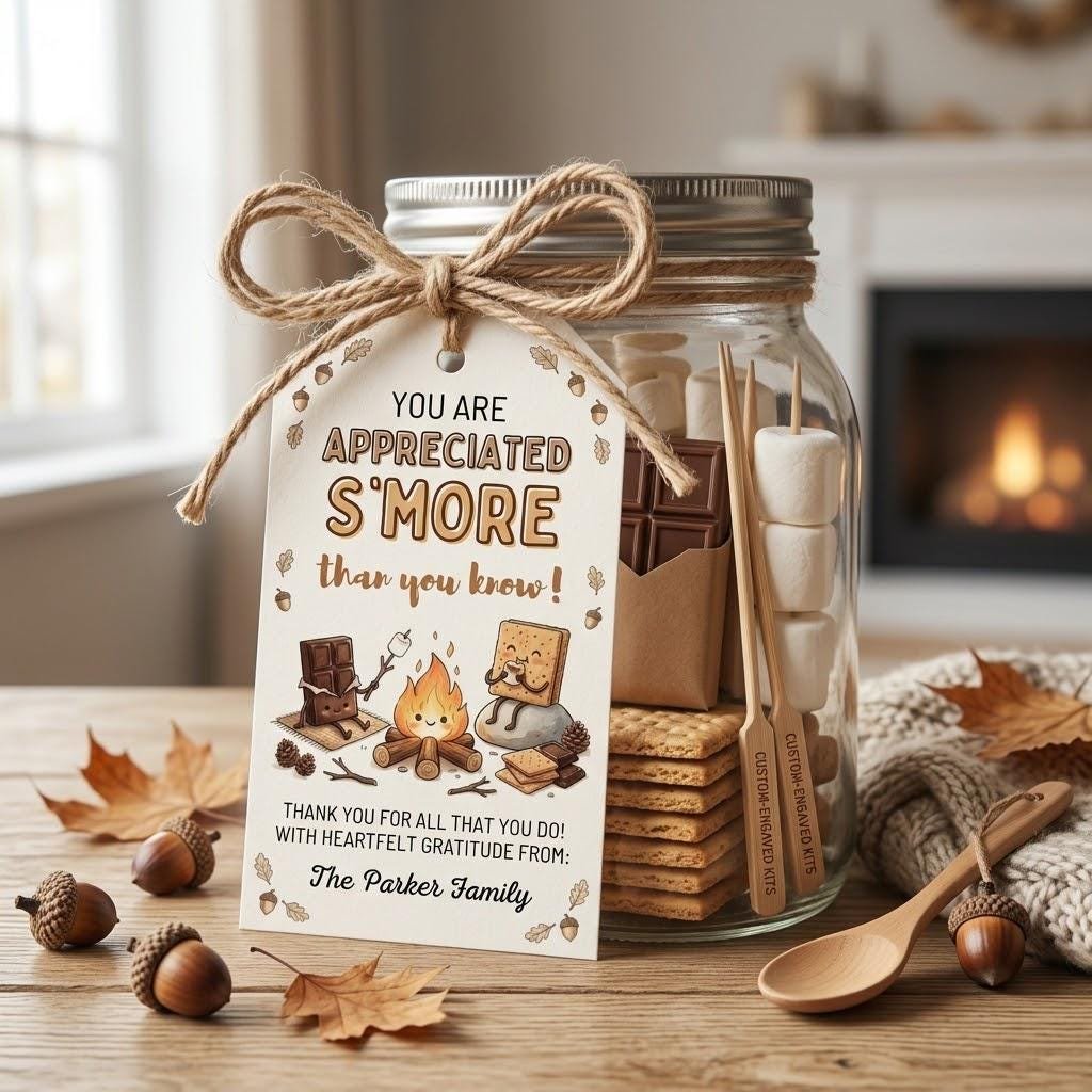 Printable Thank You Card - Editable S'more Appreciation Note - Image 4