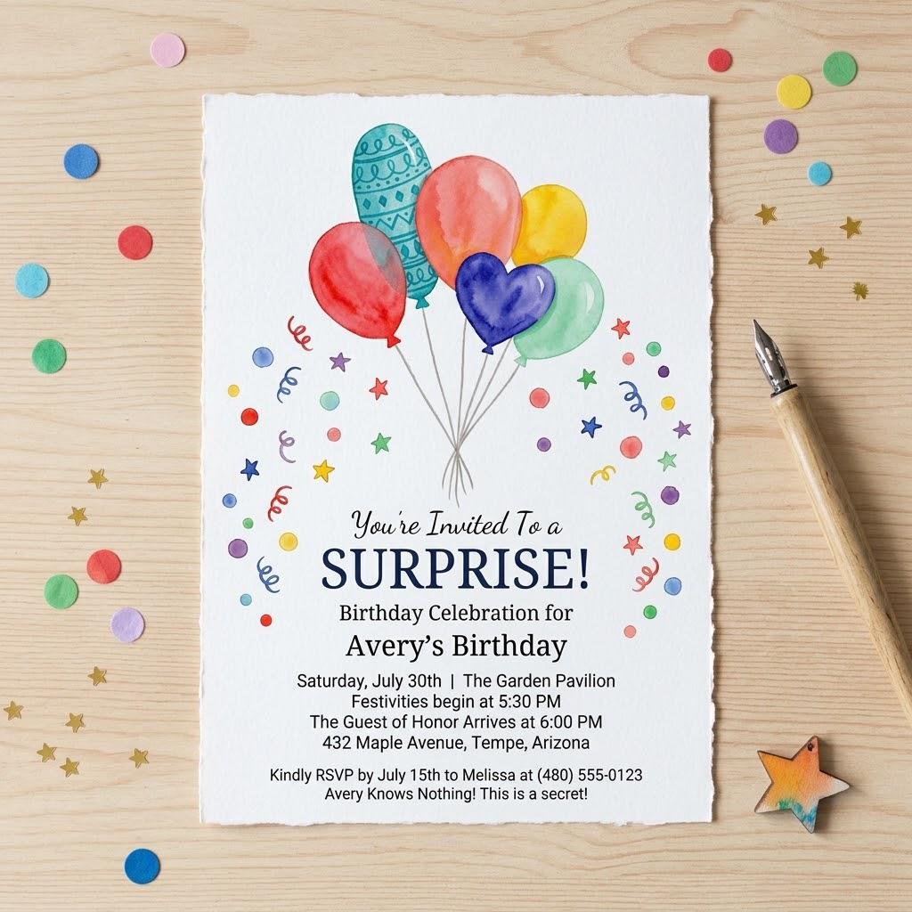 Surprise Birthday Invitation Template - Editable Canva Invite - Image 2