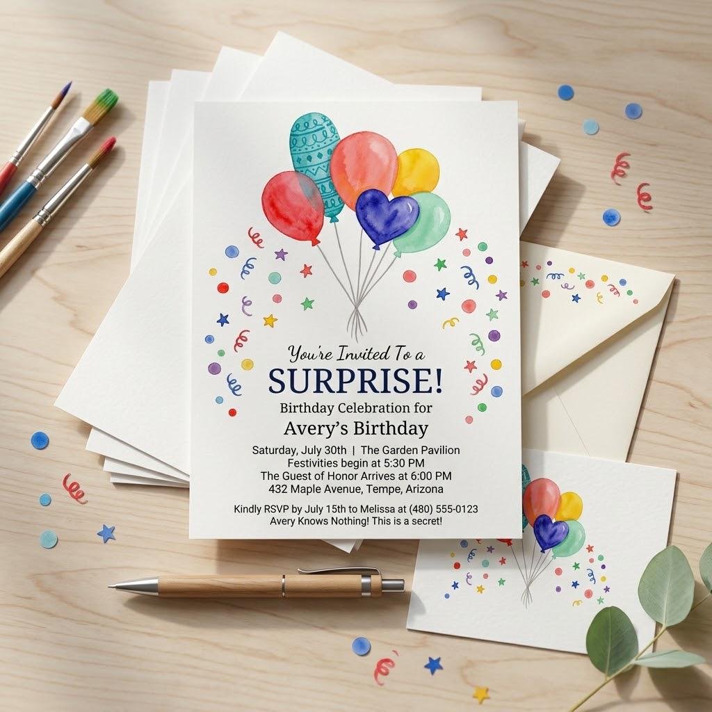 Surprise Birthday Invitation Template - Editable Canva Invite - Image 4