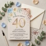 40th Birthday Invitation Editable Canva Template Download