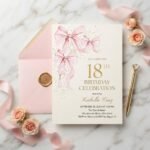 18th Birthday Invitation Template - Editable Canva Card