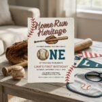 Baseball Birthday Invitation - Editable First Birthday Invite