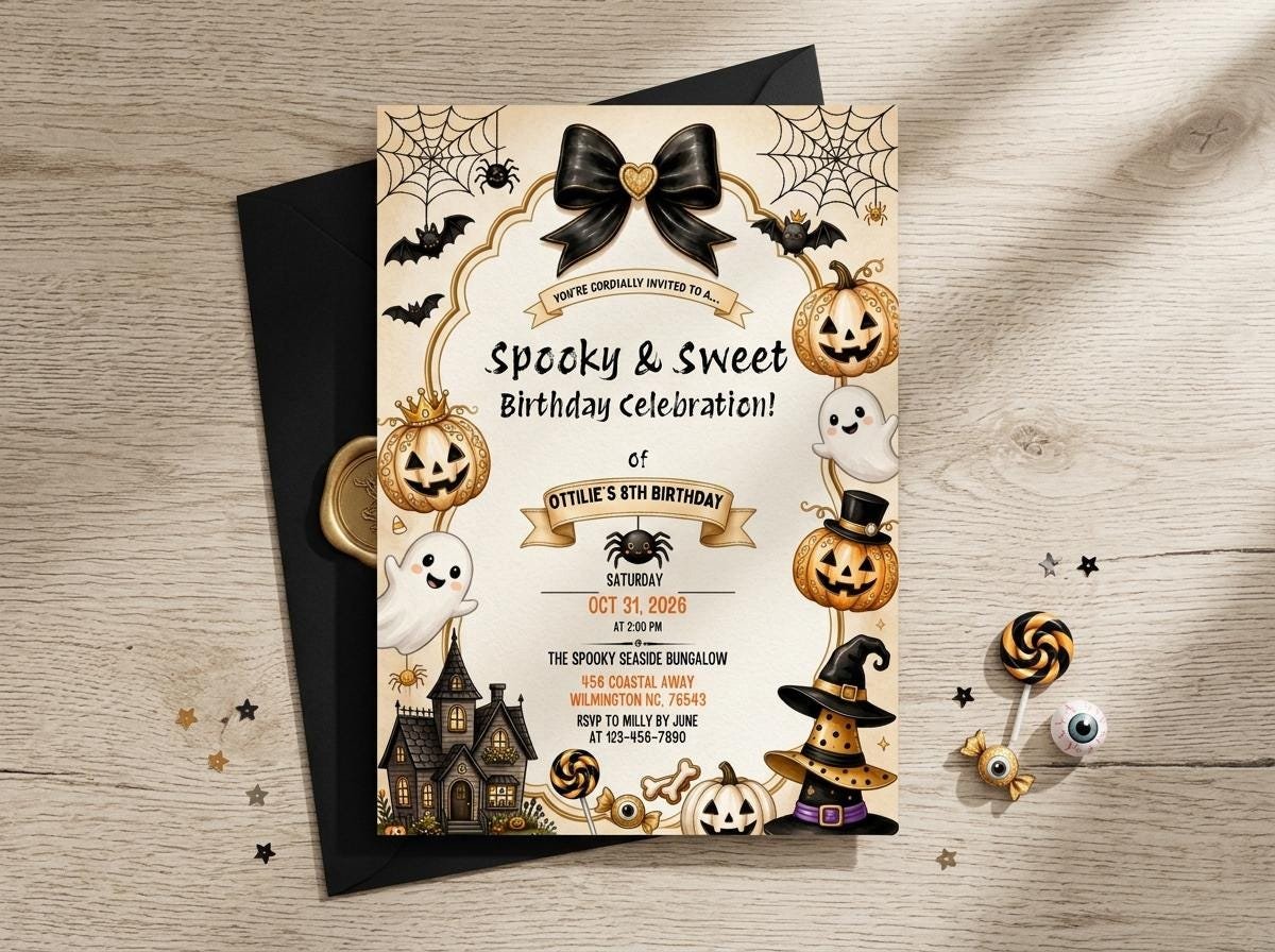 Halloween Birthday Invitation - Editable Canva Template - Image 2