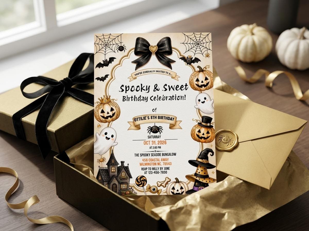 Halloween Birthday Invitation - Editable Canva Template - Image 7