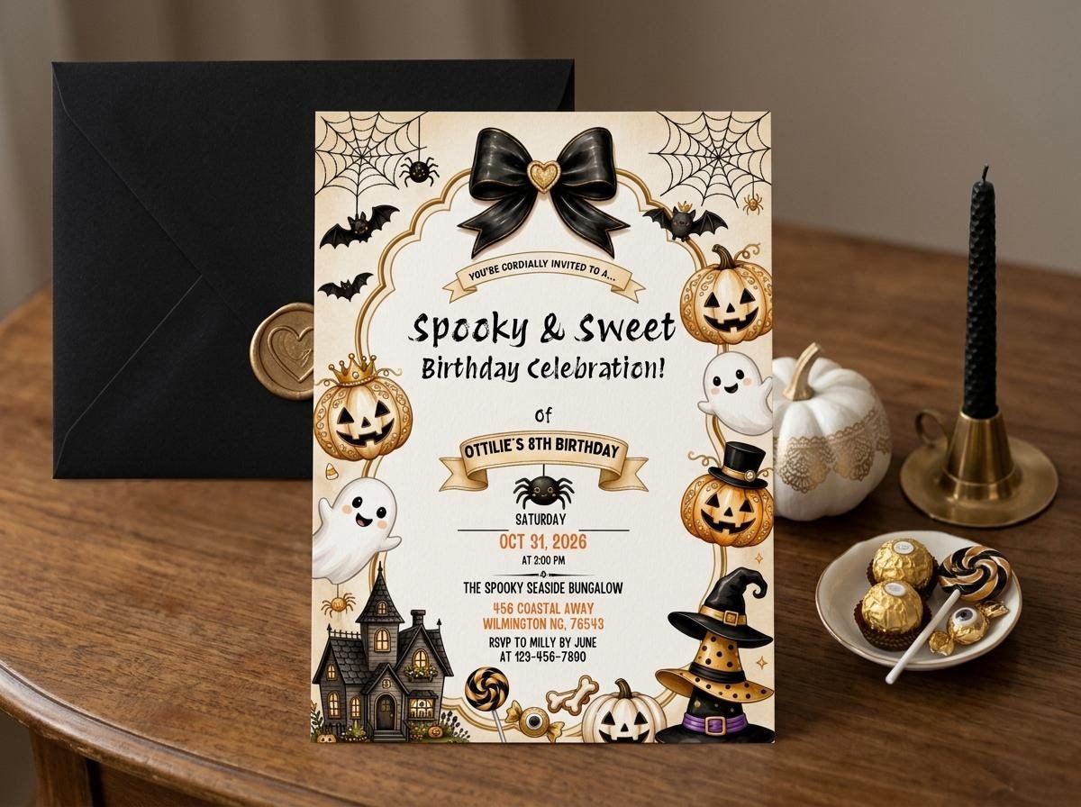 Halloween Birthday Invitation - Editable Canva Template - Image 8