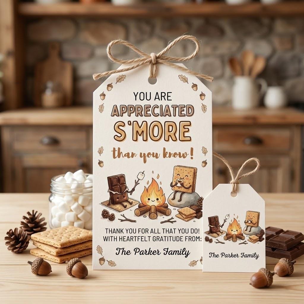 Printable Thank You Card - Editable S'more Appreciation Note - Image 5