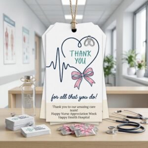 Nurse Thank You Card - Editable Canva Template Download