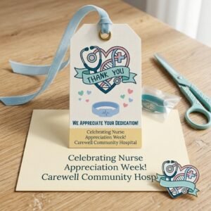 Nurse Thank You Card - Editable Canva Template Download