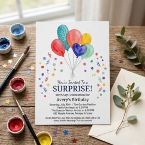 Surprise Birthday Invitation Template - Editable Canva Invite