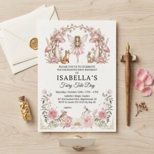 Fairy Tale Birthday Invitation - Editable Canva Template