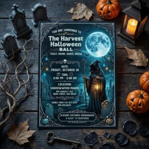 Halloween Party Invitation - Editable Digital Download
