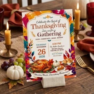 Thanksgiving Invitation Template - Editable Canva Download