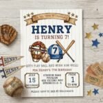 Baseball Birthday Invitation - Editable Canva Template