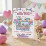 4th Birthday Invitation Bakery Theme | Editable Canva Template