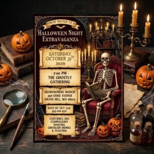 Halloween Invitation Template - Editable Canva Download
