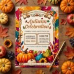 Autumn Invitation Template - Editable Canva Download
