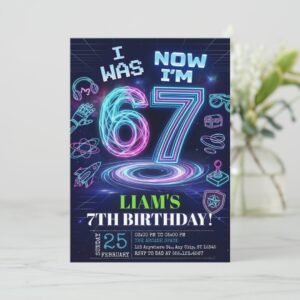 Six Seven Birthday Invitation - Trendy Meme Design