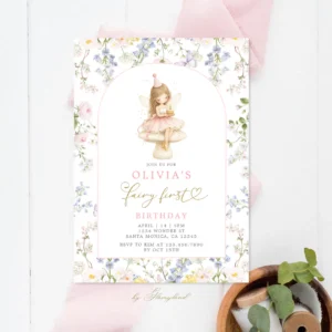 Enchanting Fairy Birthday Invitation for First Birthday