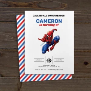 Spider-Man Birthday Invitation - Customizable Party Invite