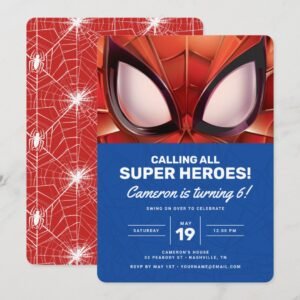 Spider-Man Birthday Invitation - Super Hero Party Invite