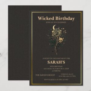 Witch Birthday Invitation - Wicked Party Card Design